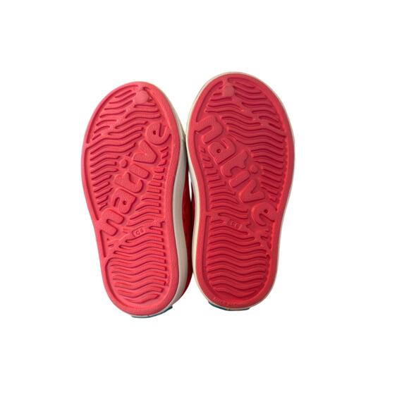 Native Jefferson Kids Flamingo Pink Shell White Casual Shoes C6 - Picture 8 of 9